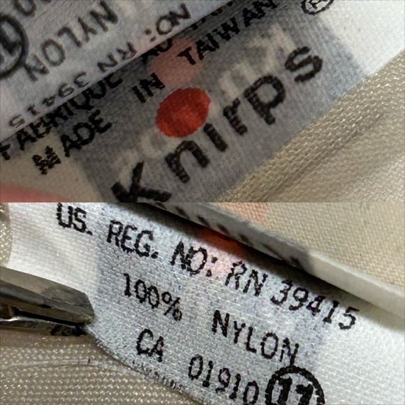 Vtg Knirps Compact Travel Umbrella with Sleeve 35" Neutral Beige Silver Handle - Picture 8 of 8